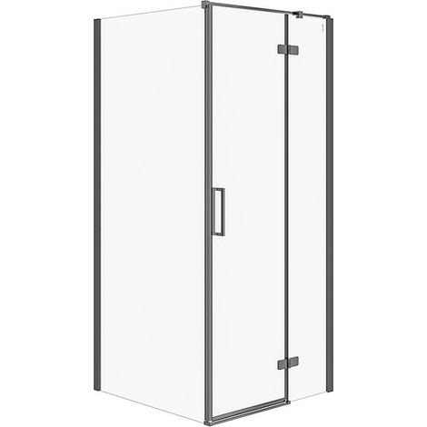 Cersanit Jota - Box doccia 90x90 cm, dx, nero/vetro trasparente S160-004 (1/2)