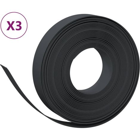 Bordures de jardin 3 pcs noir 10 m 10 cm polyéthylène