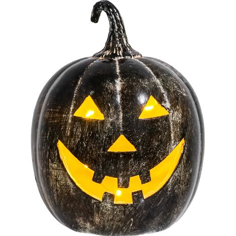 Halloween-Kürbislaterne aus Kunstharz mit LED-Beleuchtung – Herbstdekoration für Veranda, Garten, Terrasse, festliche Blumenarrangements, Geschenkidee (1/5)