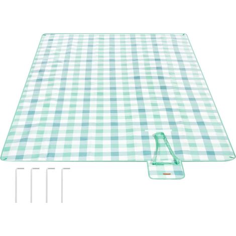 Couverture de pique-nique 4 piquets de sol grand tapis pour camping jardin plage extérieur hydrofuge pliable portable (1/2)
