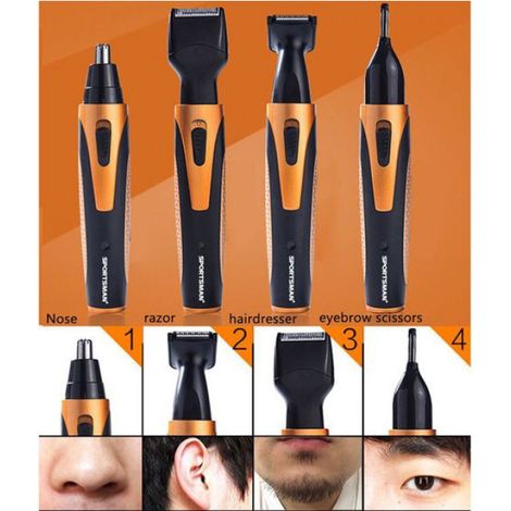 Tondeuse à poils de nez 4 en 1, tondeuse à barbe électronique rechargeable, tondeuse latérale, tondeuse à sourcils, tondeuse à p
