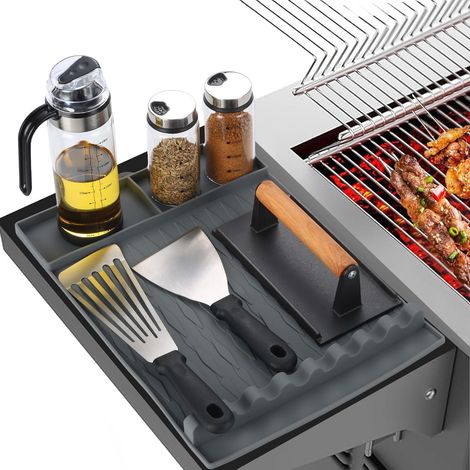 Tapis de cuisson en silicone résistant à la chaleur avec protection anti-gouttes - Tapis de protection antidérapant pour barbecues et ustensiles de grillade, orange-AquaForge