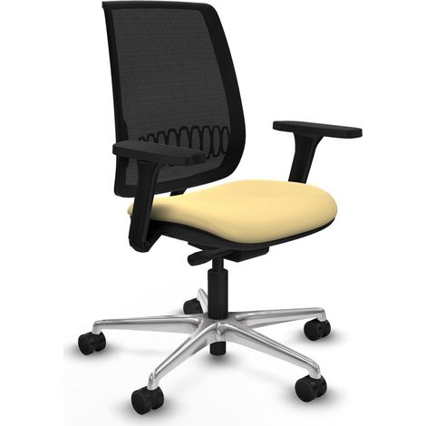 Chaise de bureau piqueras y crespo Alares noir maille aluminium (1/2)
