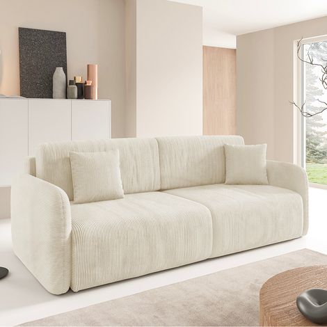 Sofá cama de 3 plazas con baúl Dora Beige (1/5)