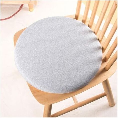 1 pièce (gris clair) diamètre 35CM hauteur 3.5cm, coussin de chaise rond en mousse à mémoire de forme, coussin de chaise antidérapant / respirant / amovible (1/4)