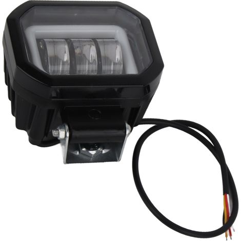 LED-Arbeitsscheinwerfer 3,5 Zoll 6000K 30W Wasserdichte quadratische Angel-Eyes-Lampe für Auto ATV Boot Geländefahrzeug (gelbes Licht) (1/5)