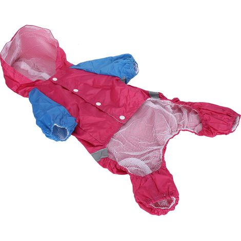 Imperméable pour chien avec bande réfléchissante, respirant et léger, idéal pour les promenades en extérieur. Rose rouge XL. (1/5)