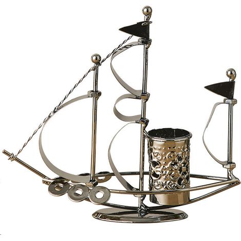 1 Porte-stylos Bateau, Fer, Design Classique, Décoration Bureau, Maison(Troisième trimestre : septembre) (1/5)