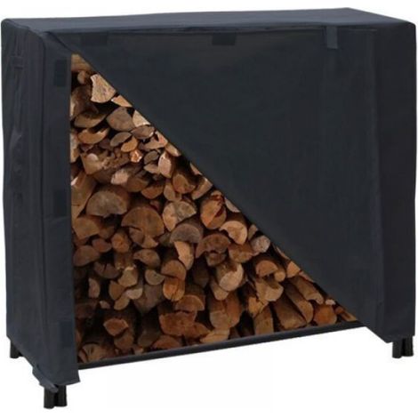 1 Housse de protection, tissu Oxford 420D, étanche, sangles et poignées, pour rack bois extérieur 122x61x107 cm (1/4)