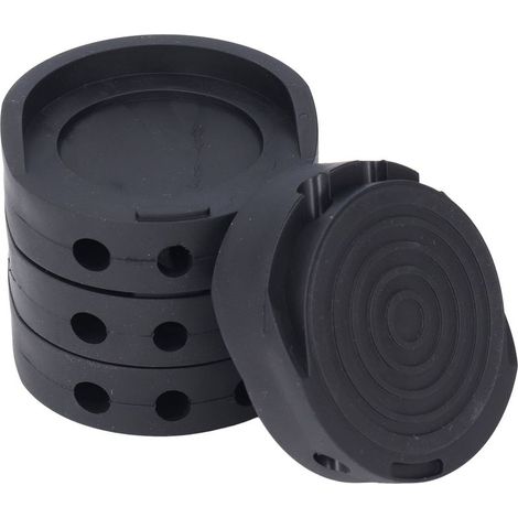 Lot de 4 patins antidérapants en caoutchouc anti-vibrations pour pieds de machine à laver et meubles. (1/5)
