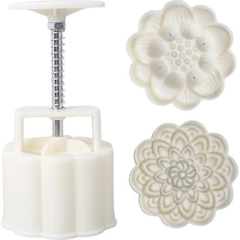Mondkuchenform, handgeformte Keksausstecher, glattes, exquisites Lotusmuster