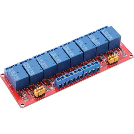 Carte de Module de relais, carte de Module de relais optocoupleur 5 V / 12 V / 24 V déclencheur haut et bas 8 canaux(12V) (1/5)