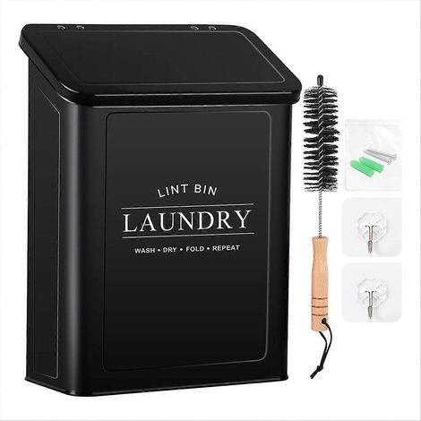 Magnétique Lint bac pour buanderie, mural Lint boîte pour sèche-linge noir (1/5)