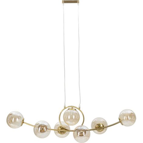Lampadario Japan 7 luci in ferro dorato e vetro champagne 115 cm (1/5)