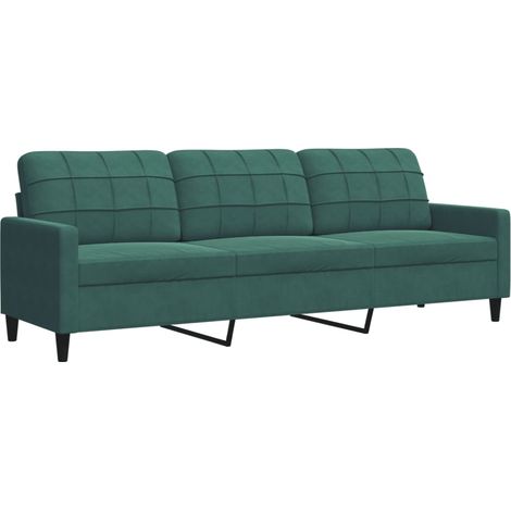 Canapé à 3 places,Sofa pour Salon,Banquette Vert foncé 210 cm Velours CFW272323 (1/5)