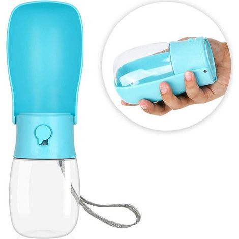 Botella de agua plegable de 280 ml para perros, ideal para viajar. Apta para perros, gatos y otras mascotas. Perfecta para paseos, viajes e hidratación. (1/3)
