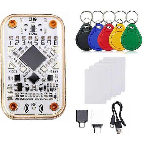Lecteur de puces RFID Chameleon Ultra + 5 porte-clés pour cartes CUID, simulateur de carte à puce, outil NFC prenant en charge le décodage des cartes d'identité IC 125K/13,56M (1/5)