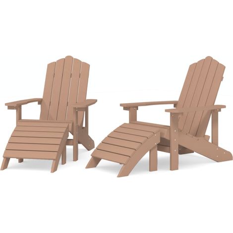 Maison Exclusive - Sedie da Giardino Adirondack 2 pz con Poggiapiedi HDPE Marrone