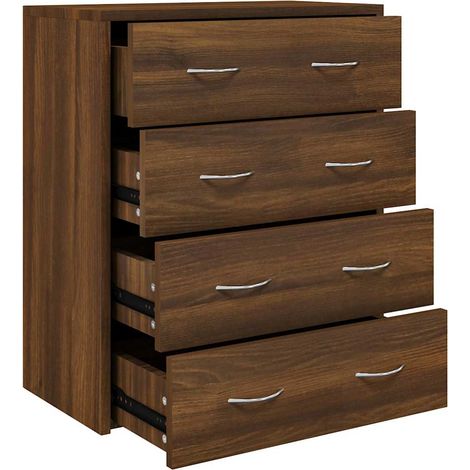 Maison Exclusive - Aparador con 4 cajones roble marrón 60x30,5x71 (1/5)