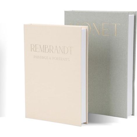 Lot de 2 livres-boîtes décoratifs – Lin – Gris et beige – Rangement caché – Décoration intérieure – 28x20 cm / 25x18 cm (1/5)