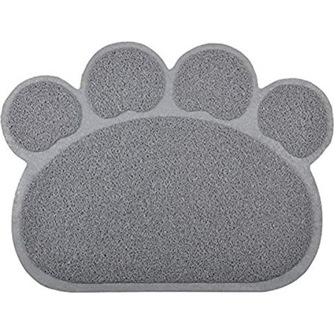 Tapis de Litière pour Chat en Forme de Patte Imperméable et Antidérapant pour Maison de Toilette Gris (1/3)
