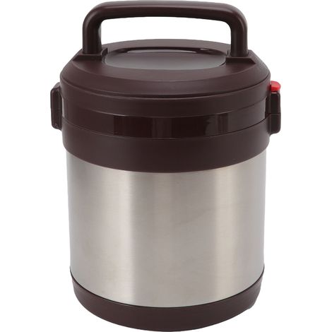 Boîte repas isotherme 1.3L en acier inoxydable 304, récipient alimentaire portable, bento pour étudiant et employé de bureau, couleur acier inoxydable (1/5)