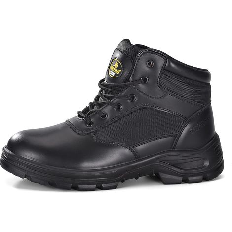 S3work shoes homme/femme militaire, chaussures de sécurité m - 8515, antistatique, imperméable, cuir respirant, semelle intérieure légère et confortable, bout en acier, plaque en acier, côté zippé (1/5)