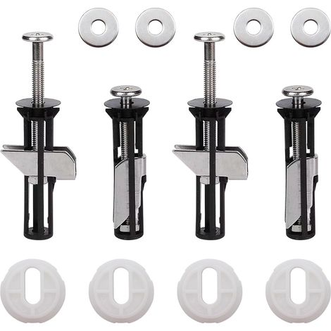 4 Piece Toilet Hinges Screws and Expansion Screws for Toilet Seat, Toilet Lid Fixing Screws Maintenance Accessories Used for Installing and Fixing the Toilet Seat (1/5)
