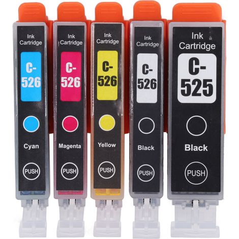 Cartouche d'encre grande capacité, pack combo d'impression claire pour PIXMA IP4850 IP4950 IX6550, 5 couleurs : noir, noir, cyan, magenta, jaune (1/5)