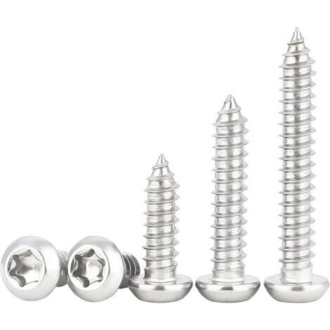 Pair 100 Pièces M5x40mm Vis Autotaraudeuse, Vis à Tête Cylindrique Torx en Acier Inoxydable, Filetage Complet, pour Fixation du Bois (1/5)
