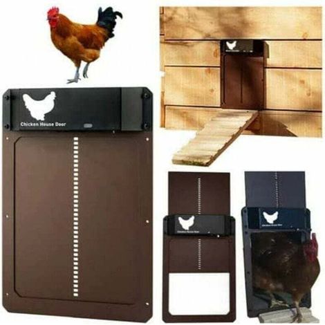 Porte poulailler automatique étanche avec capteur de lumière – Installation rapide – Matériau plastique PP renforcé – Pour petits animaux (1/5)