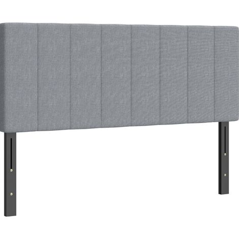 Cabecero de cama regulable en altura 160 x 10 x 106/116/126 cm gris con patas metálicas (1/4)