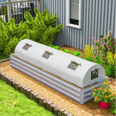 Serre tunnel mini 300 x 80 x 45 cm en plastique blanc HAVRYA (1/5)