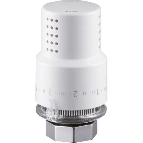 "TESTA TERMOSTATICA D'ARREDO """"ARIA"""" CON SENSORE A LIQUIDO Bianca - M30x1,5"