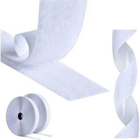 Scratch Autocollant Double Face,5m Bande Scratch Adhésif Bande Agrippantes Adhésives Autocollant,30mm Adhésives puissant Hook Loop Rubans pour Ménage, (1/5)