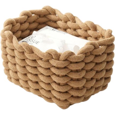 Panier de Rangement en Corde de Coton, Panier de Rangement à Langer Bebe Organiseur, Panier Rangement pour Salle de Bain et Chambre d'enfant