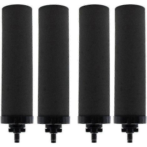 Lot de 4 filtres à eau de rechange pour BERKEY BB9-2 à charbon actif noir, compatibles avec les systèmes de filtration d'eau par gravité (réf. s20241212822, noir). (1/5)