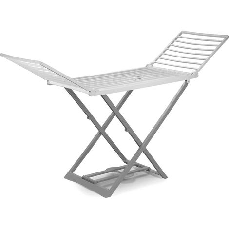 STENDIBIANCHERIA A CAVALLETTO ALICANTE bianco/grigio cm. 194x58x108 h stenditura mt. 20