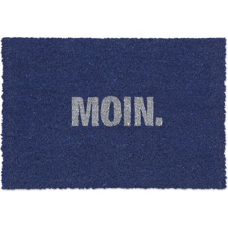 Felpudo rectangular antideslizante para interior y exterior 75 x 45 cm duradero y resistente ambiente acogedor de coco marrón 130011332 (1/5)