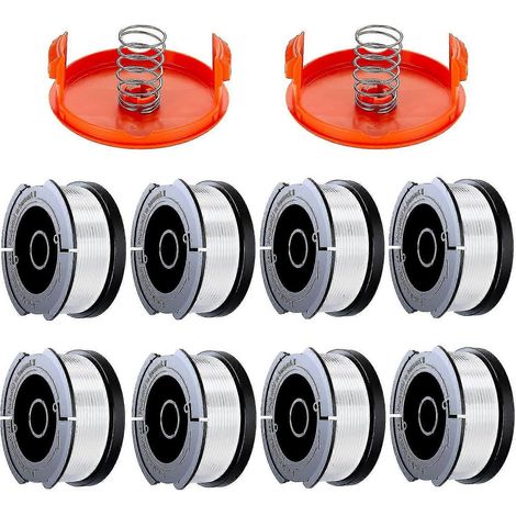 Bobine de fil de coupe-bordures Black & Decker : 1,65 mm x 9 m, 8 bobines + 2 ressorts de capuchon (1/4)