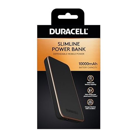 Chargeur de batterie externe Duracell Plus 10000 mAh 15 W DRPB3009A