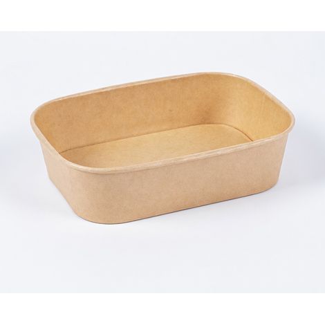 Bol rectangulaire en kraft brun 580 ml sans couvercle