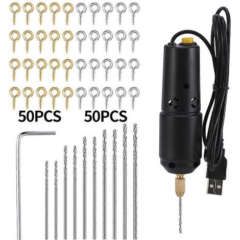 USB-Mini-Elektrobohrer Jade Epoxid Kristall Perle Perforierter Mini-Elektrobohrer