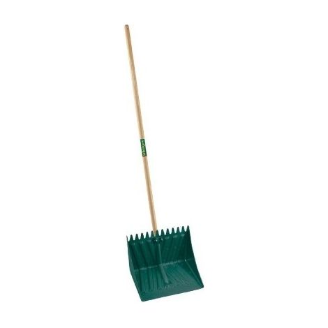 Leborgne – Pelle à neige réversible 42 cm – Manche bois certifié PEFC – Bord dentelé pour ramassage feuilles – Grand volume pour neige et sable