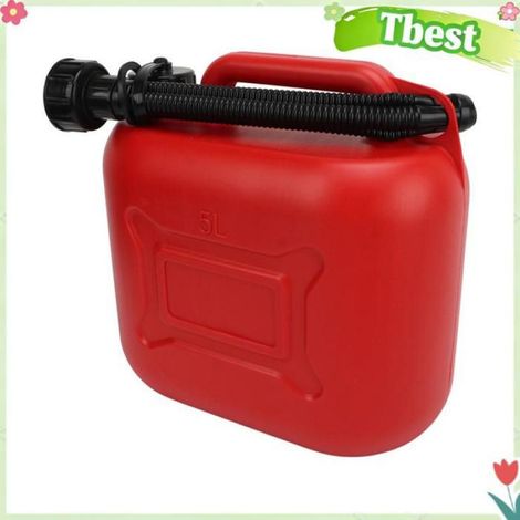 Bidon Essence - 5 L - Compatible Tondeuse À Gazon ATV Moto - Avec Tuyau De Sortie Et Ventilation Automatique (1/4)
