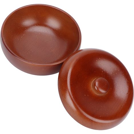 Bol en bois pour mousse à raser homme, bol à savon avec couvercle, récipient à crème et savon de rasage (1/5)