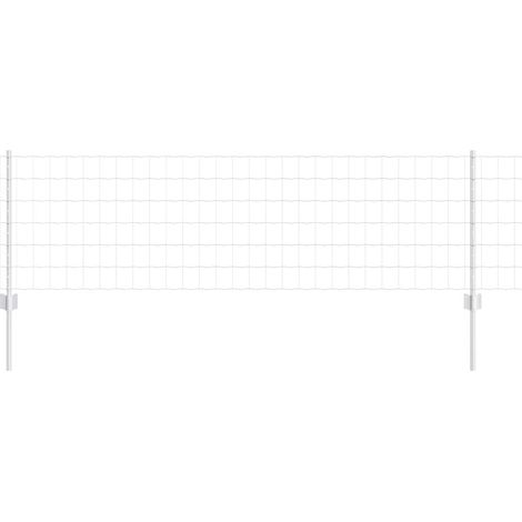 Grillage rouleau,Clôture Euro avec 11 poteaux U Argent 0.6x50 m Acier CFW2285806 (1/4)