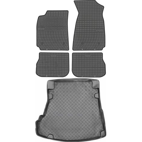 Juego de alfombrillas de goma para Audi A4 B5 Sedán (1994-2000) - Alfombrilla para coche + alfombrilla para maletero (1/5)