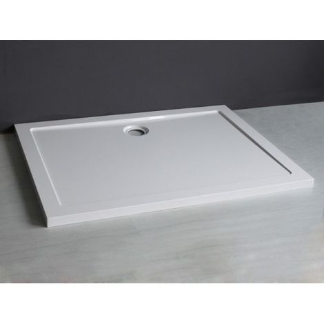 Piatto Doccia Acrilico 70X90CM 5cm Rettangolare Bianco con Piletta (1/2)
