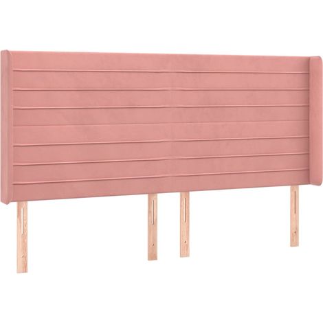 Maison Exclusive - Cabecero con orejas de terciopelo rosa 183x16x (1/5)